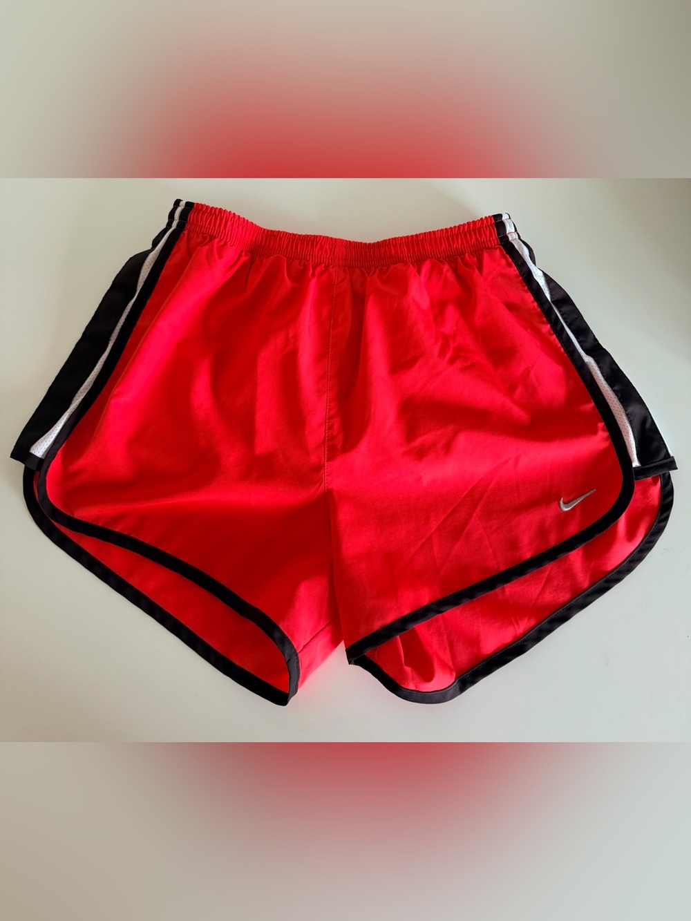 Nike Red Track Shorts with Black Trim